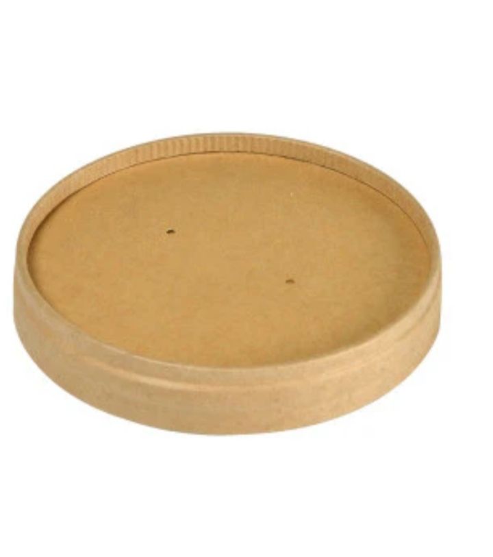 Tető leveses pohárhoz barna kraft papír+PE, 118mm, 25db/csomag termék fő termékképe