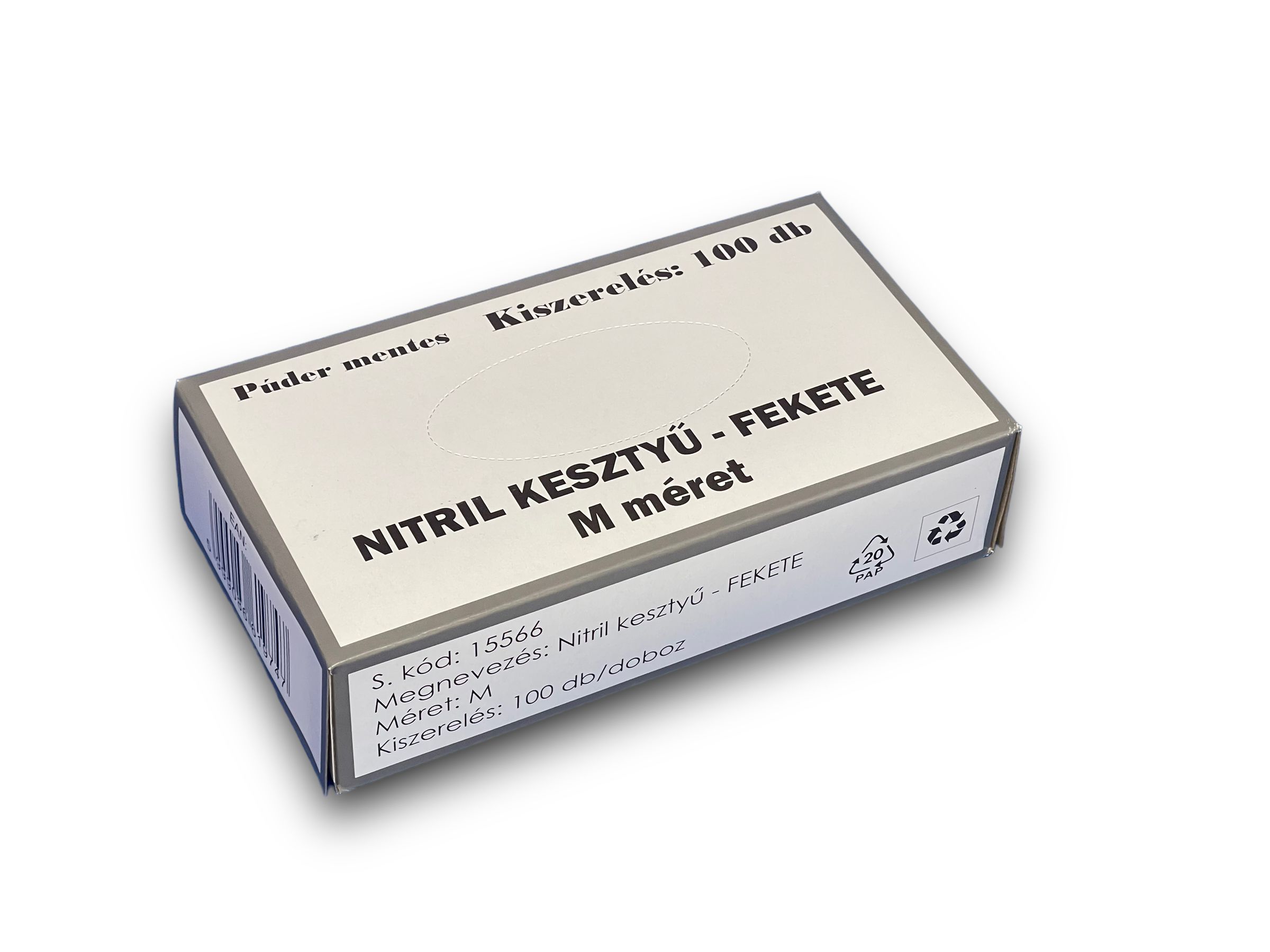 Nitril kesztyű M méret, FEKETE, 100db/doboz termék fő termékképe