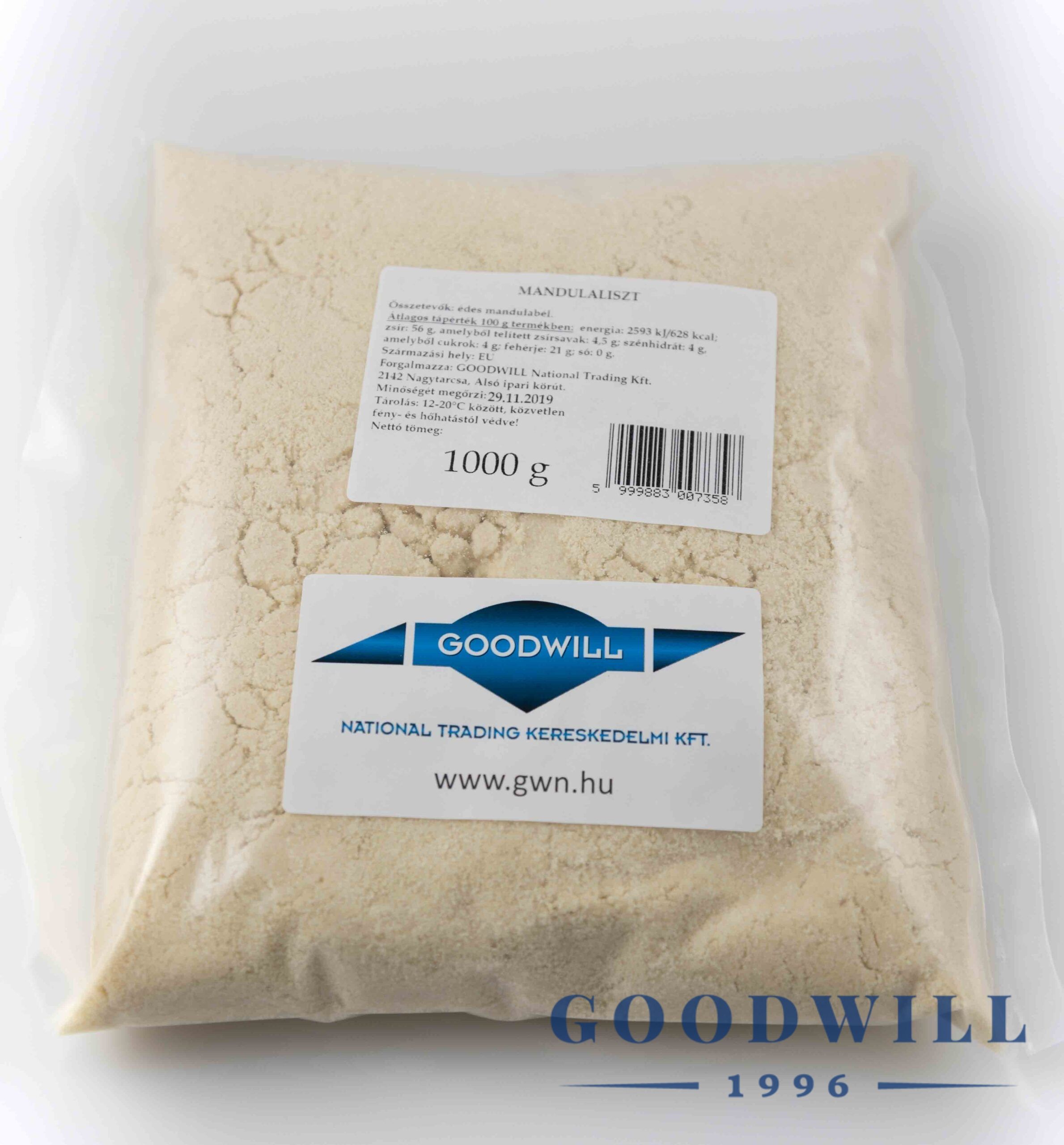 Goodwill National Trading Mandulaliszt, 1kg termék fő termékképe