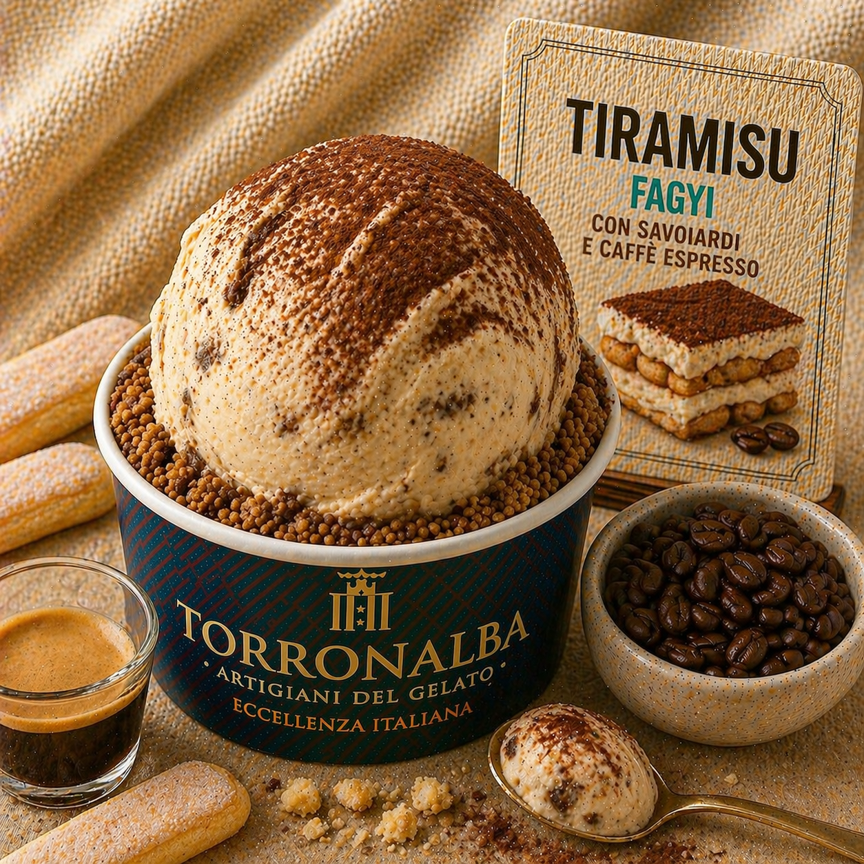 Torronalba TIRAMISU, 3kg/vödör termék fő termékképe