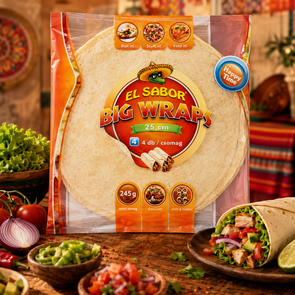 EL SABOR Big Wrap 25cm 245g (4db / csomag) termék fő termékképe