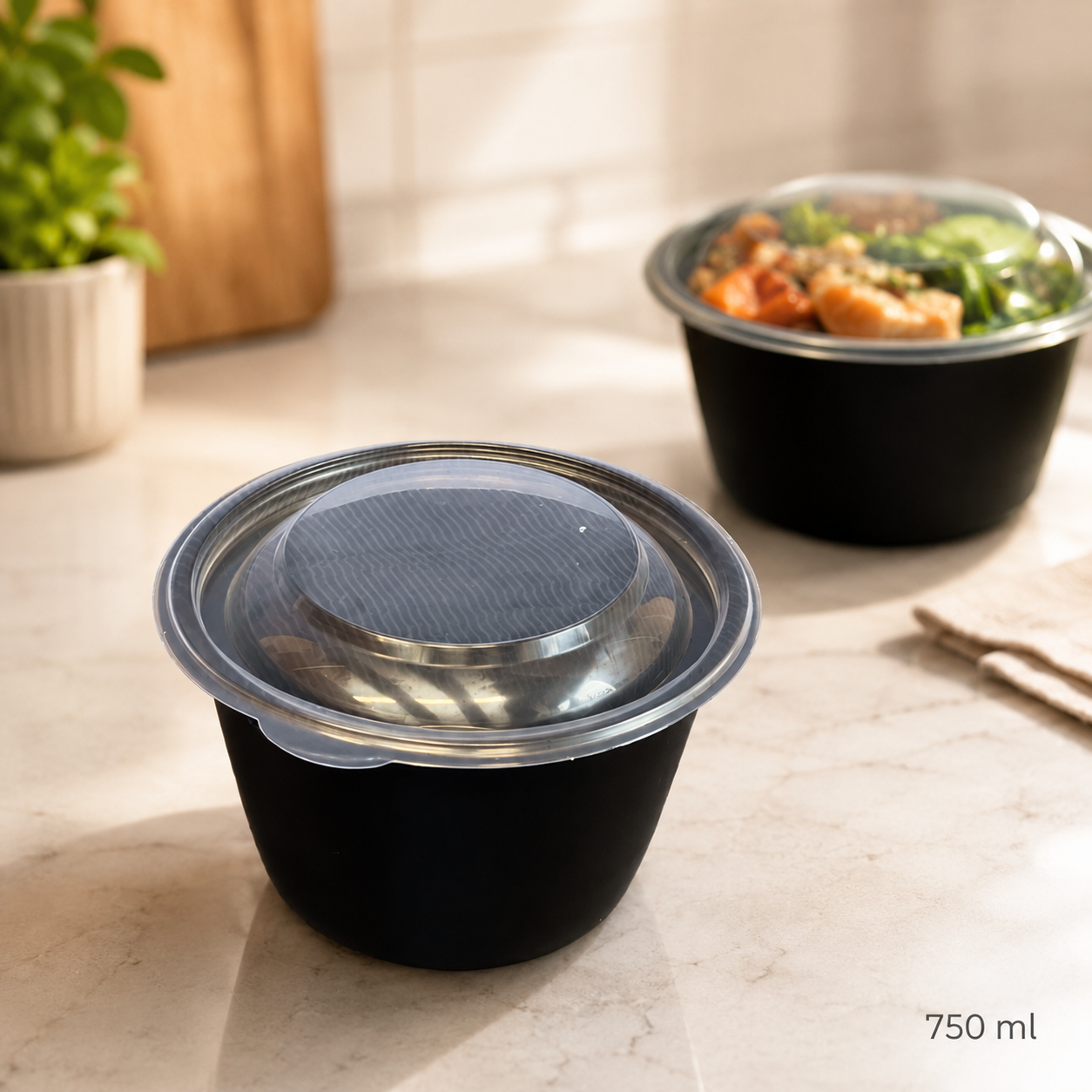 Levesestál  750ml, FEKETE 50db/csomag termék fő termékképe