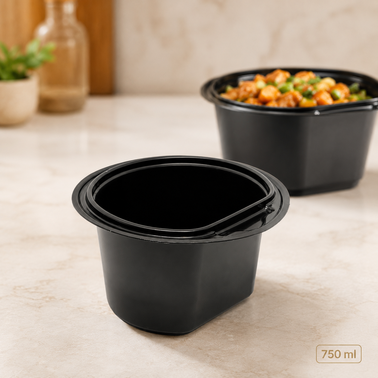 Levesestál csapott 750 ml, PP FEKETE, 50db/csomag termék fő termékképe