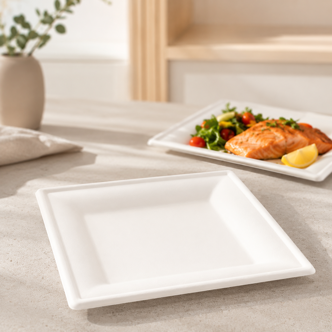 Cukornád tányér szögletes 26*26cm, 50db/csomag termék fő termékképe