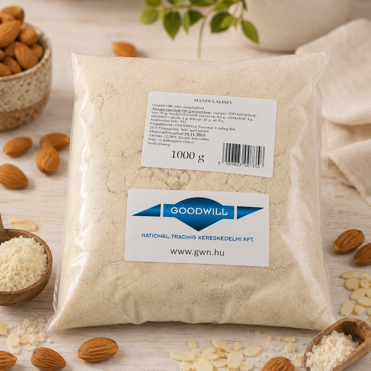 Goodwill National Trading Mandulaliszt, 1kg termék fő termékképe