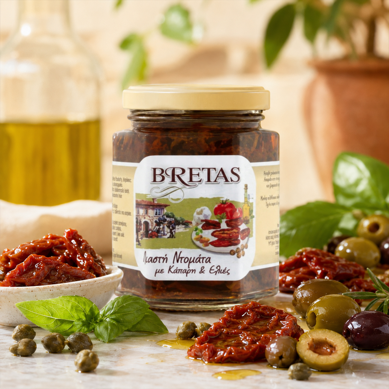 BRETAS Szárított paradicsom olíva- és kapribogyóval 190g / 180g termék fő termékképe
