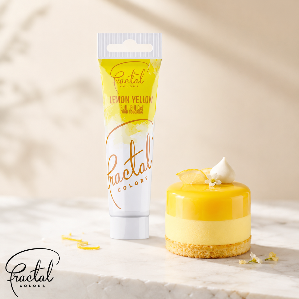 Fractal colors Ételfesték gél sárga- Lemon yellow, 30g termék fő termékképe