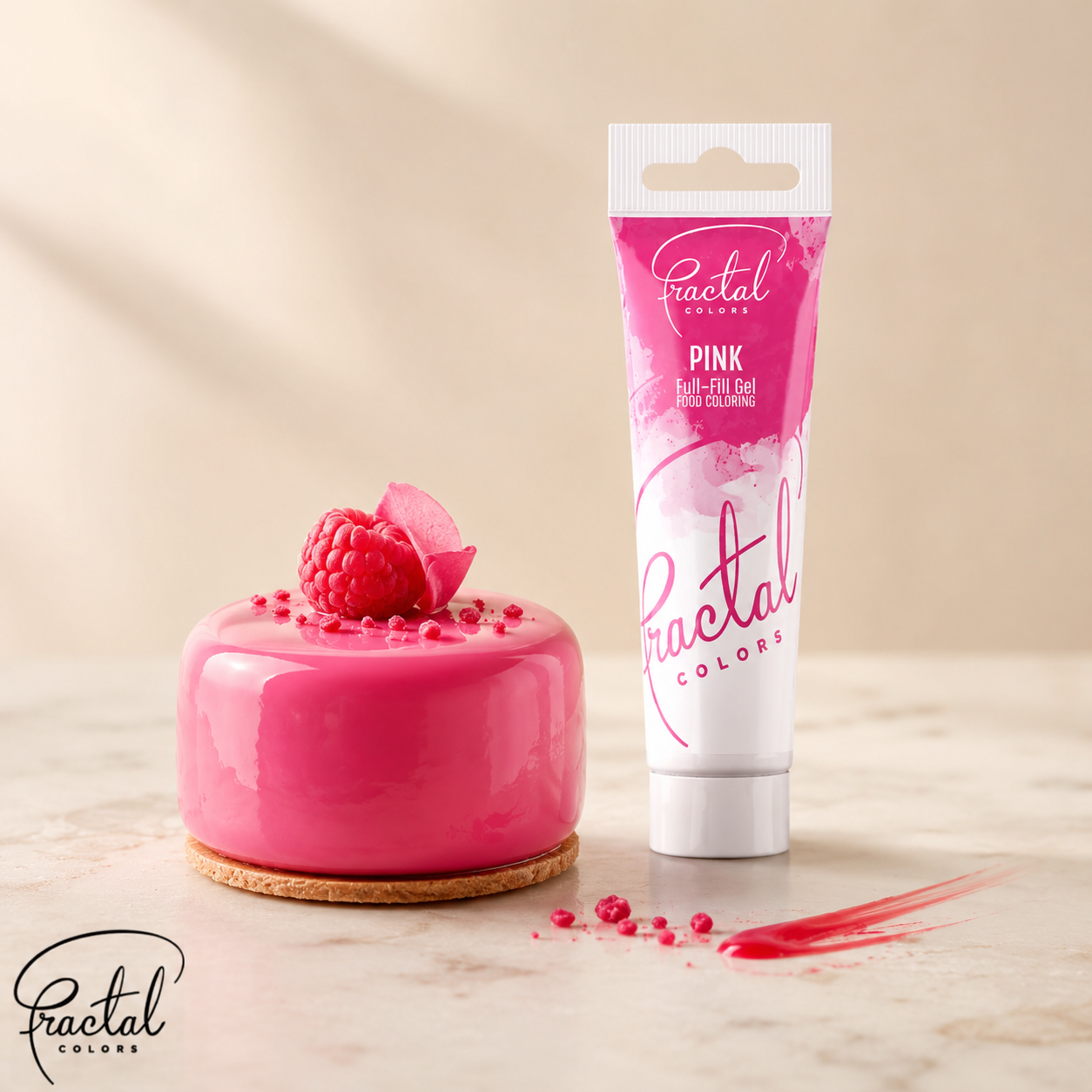 Fractal colors Ételfesték gél rózsaszín- Pink, 30g termék fő termékképe