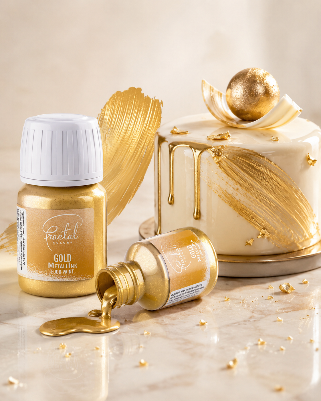 Fractal colors Ételfesték metál arany- Gold, 30g termék fő termékképe