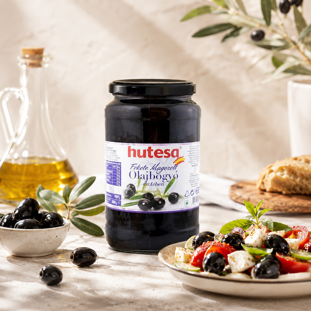 HUTESA Olajbogyó - fekete, magozott 900g / 400g termék fő termékképe