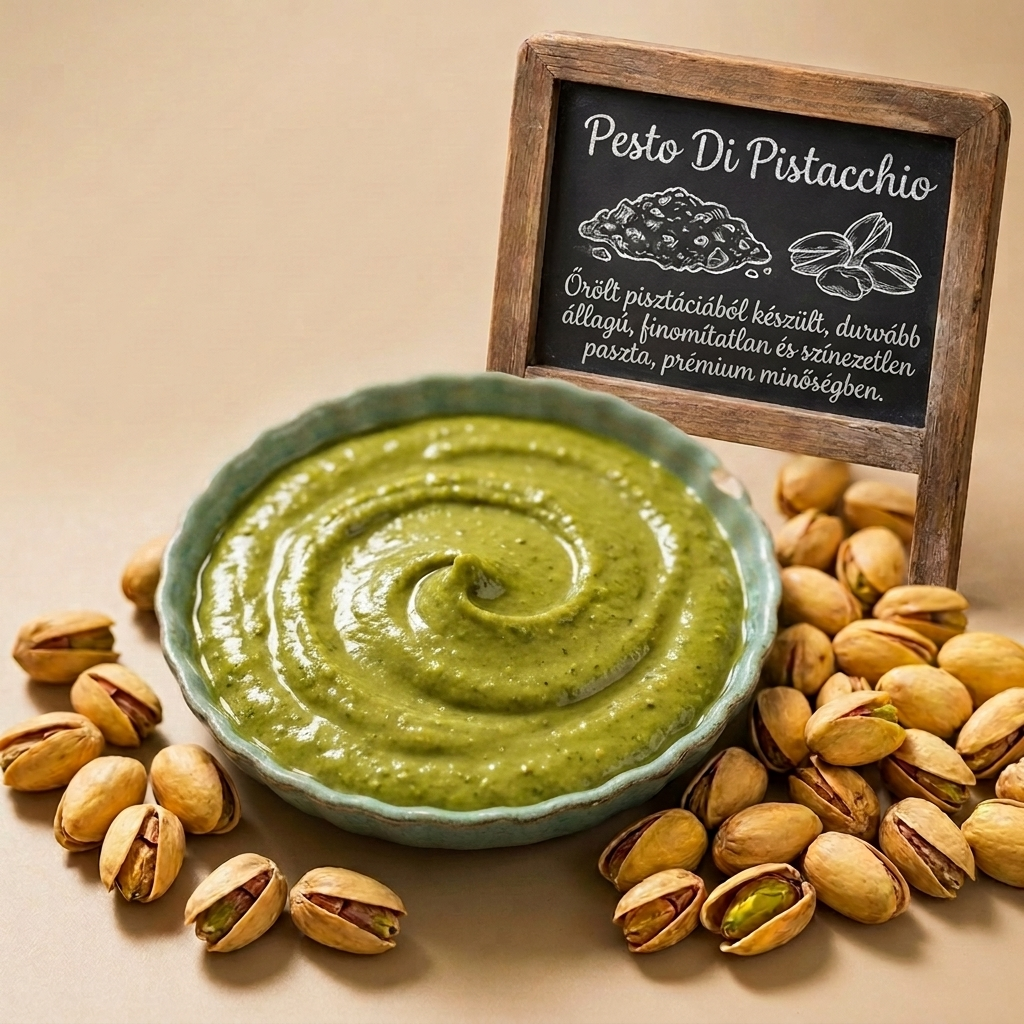 PISZTÁCIA DI PESTO con colore (kőmalomban őrölt) 100%, 3kg/vödör termék fő termékképe