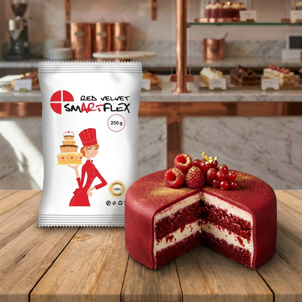 Tortadekorációs massza Smartflex Velvet Piros 1kg termék fő termékképe