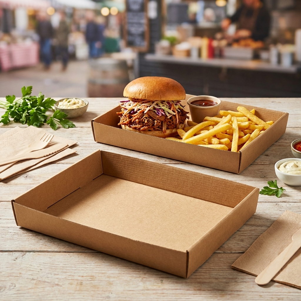 Street food papírtálca 32,5x24,5x4 cm, 100db/csomag termék fő termékképe