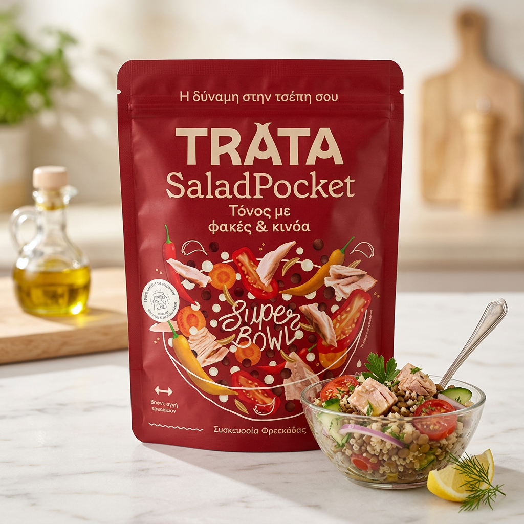 TRATA Tonhal saláta Super Bowl Quinoával és lencsével 170g Alupack termék fő termékképe