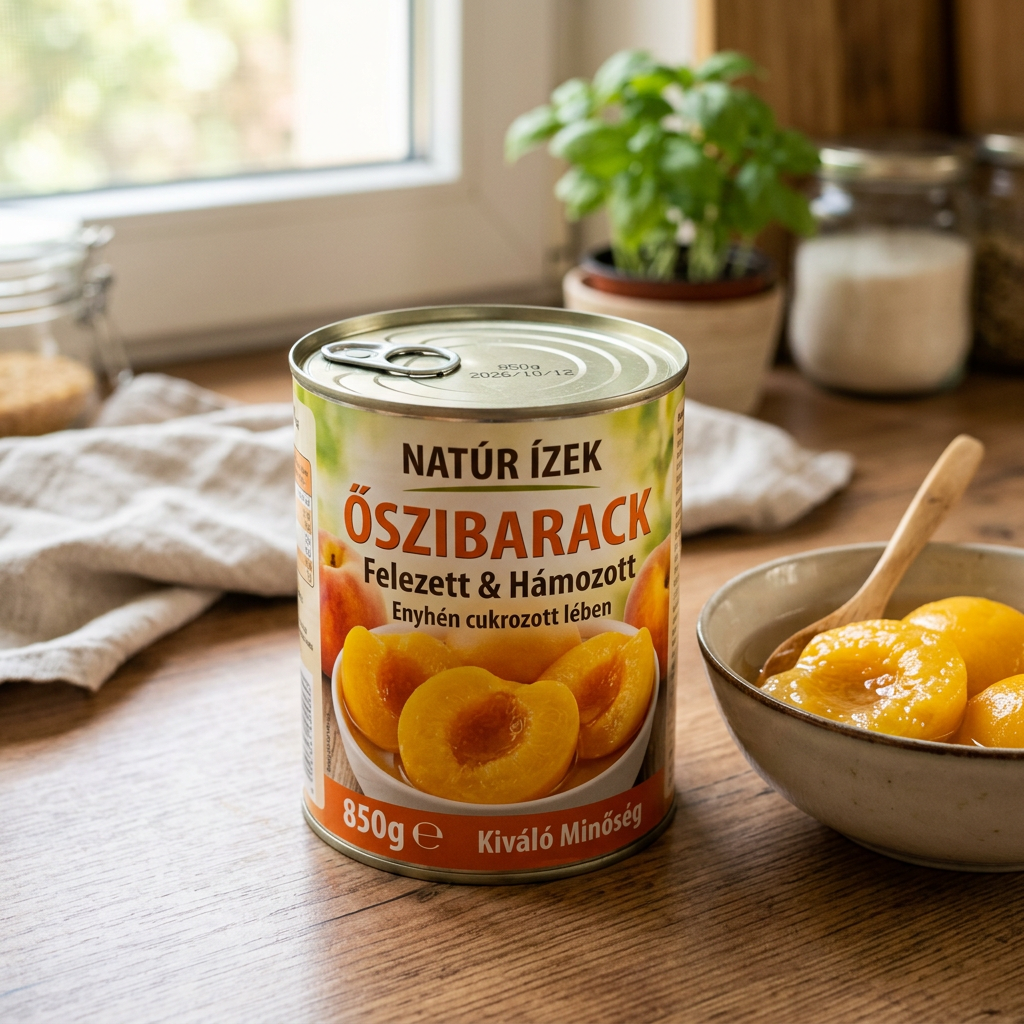 Őszibarack felezett, hámozott 850g termék fő termékképe