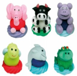 Rágó figura 30mm/db (Elefánt, viziló, delfin, boci, méhecske)(48db/karton) termék fő termékképe