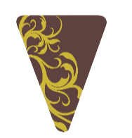 Csokoládé plakett ét háromszög inda mintával 45mm/db (378db/karton) termék fő termékképe