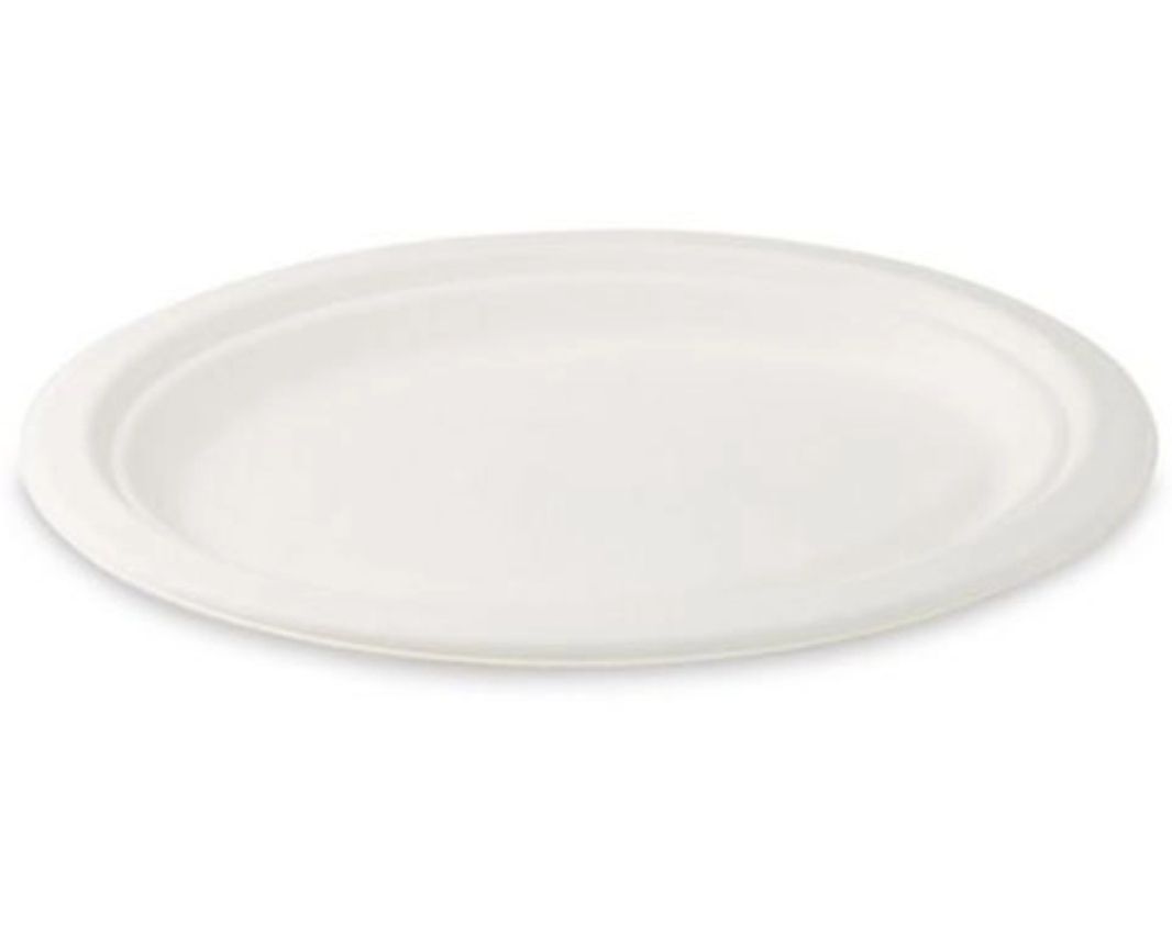 KOMP Cukornád natúr papírtányér 22,5 cm, 125db/csomag termék fő termékképe